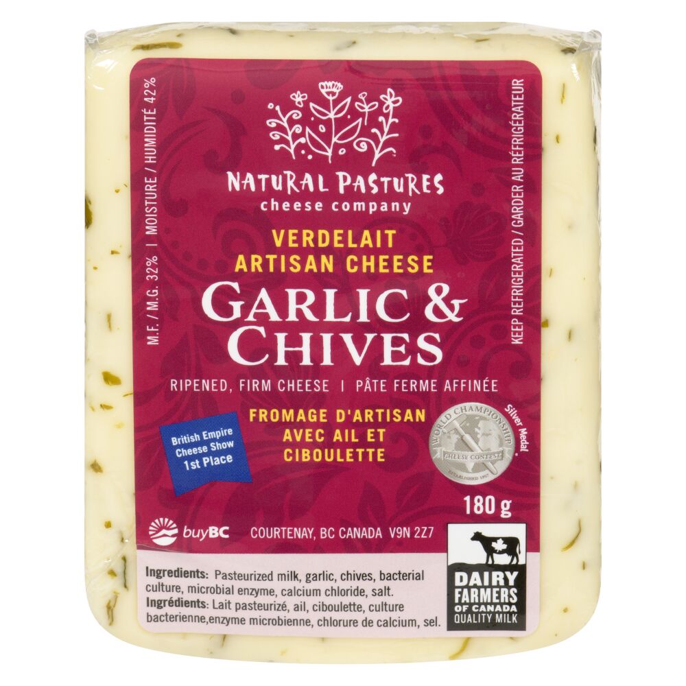 Natural Pastures Cheese Company Garlic & Chives Verdelait 180g