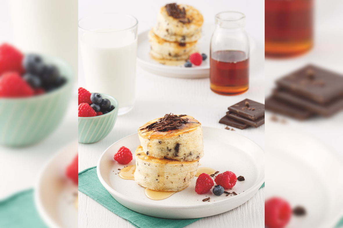 Pancakes fluffy aux morceaux de chocolat
