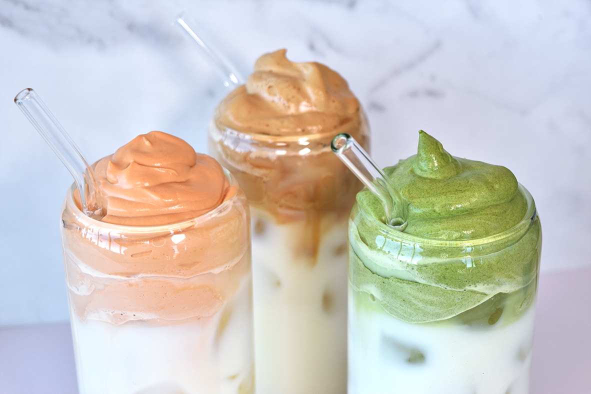 Lattés dalgona glacés