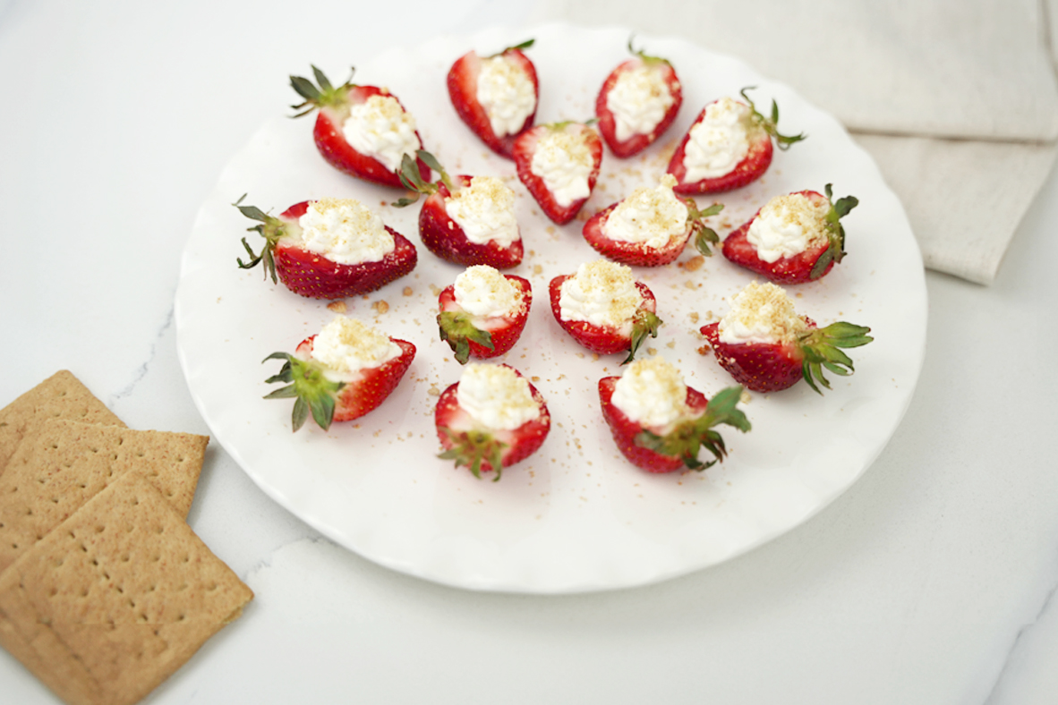 Fraises farcies au gâteau au fromage