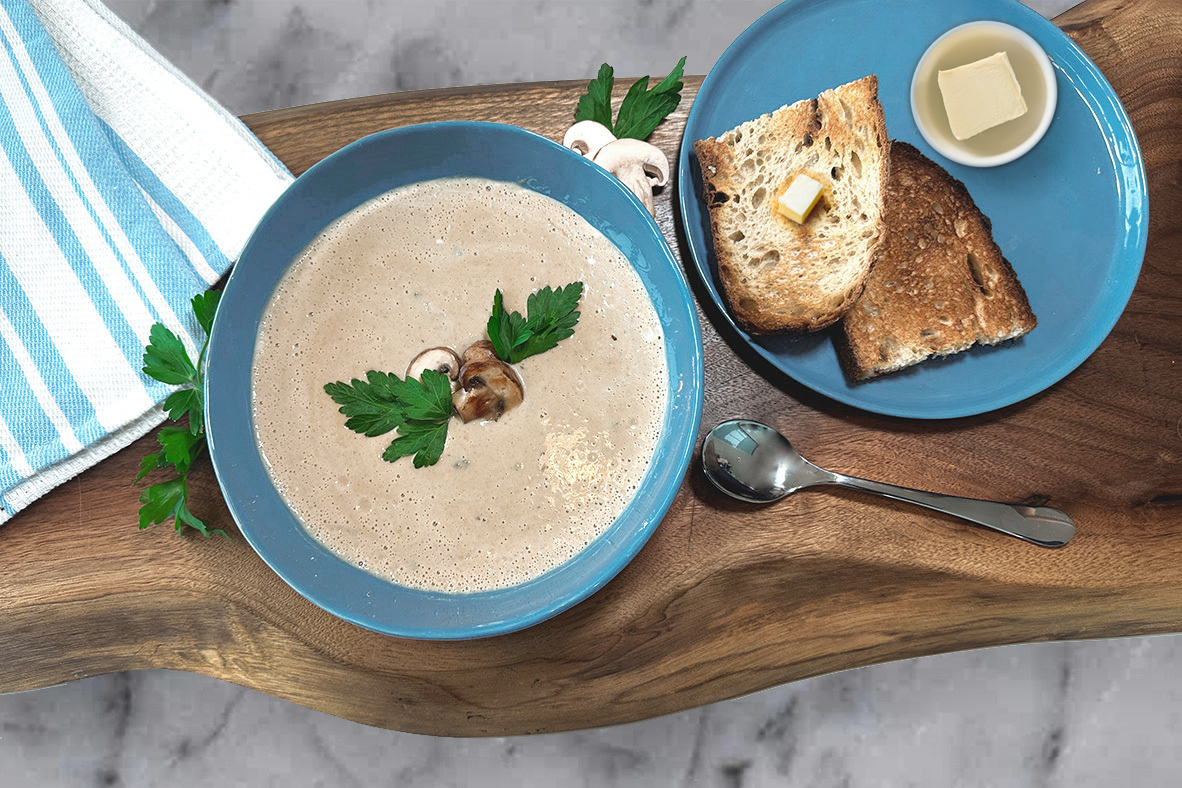 Potage crémeux aux champignons