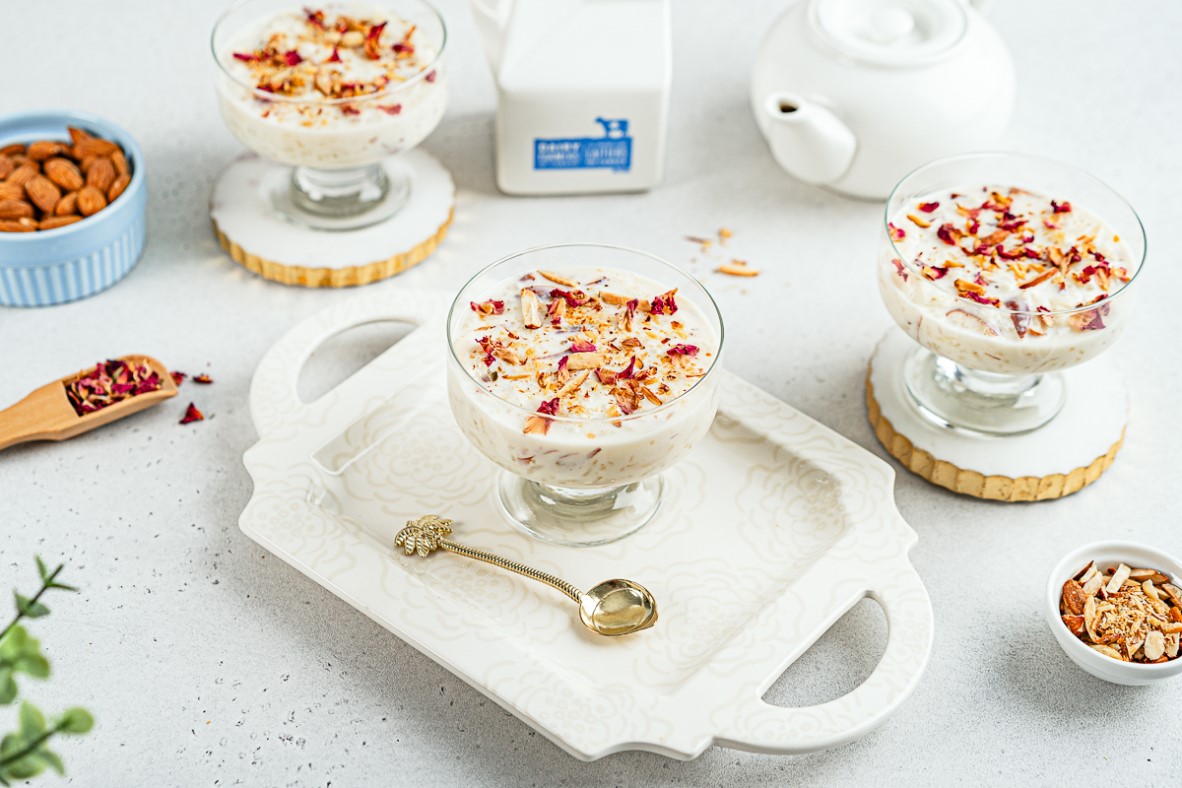Kheer aux amandes et à la rose