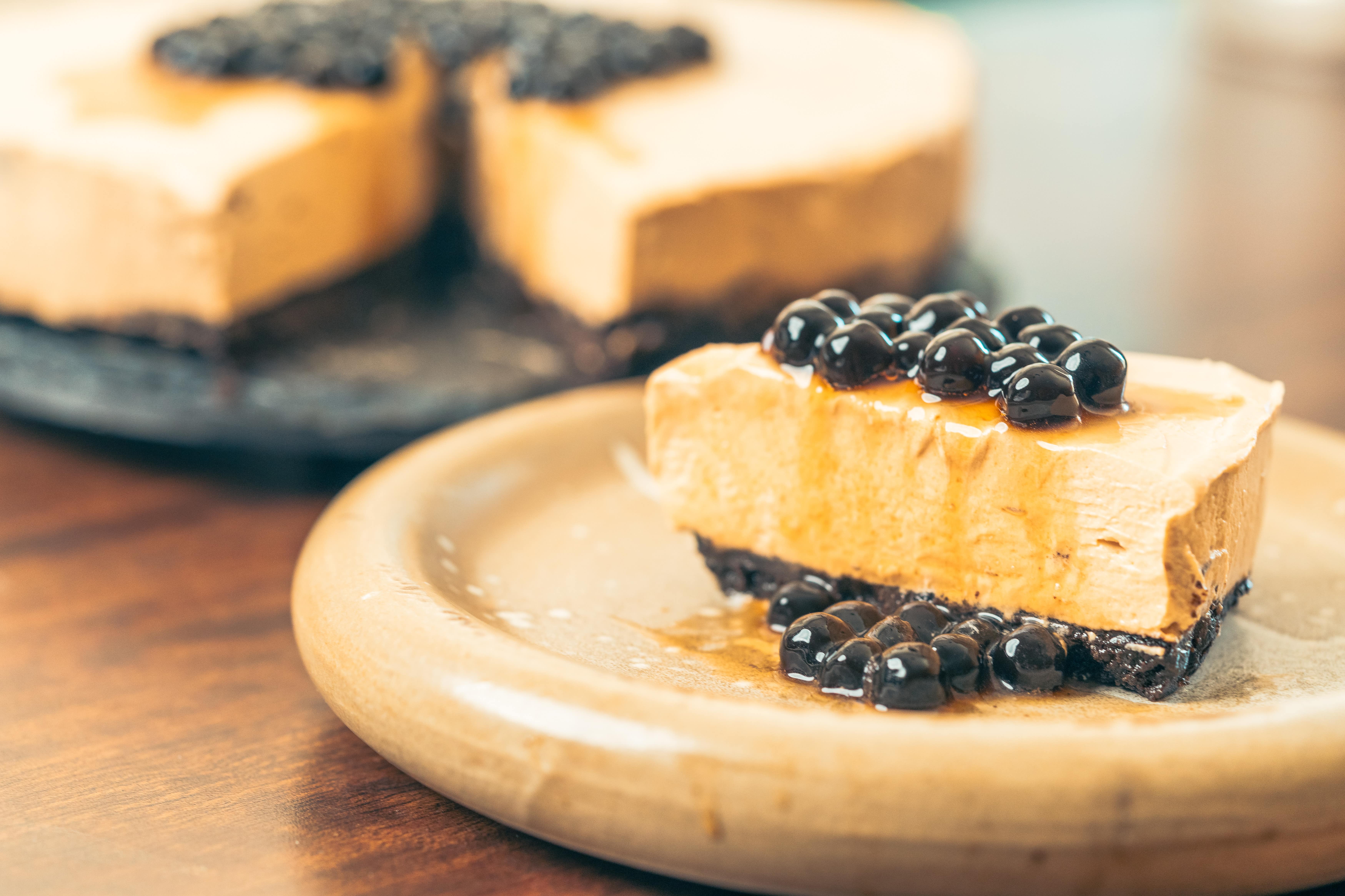 Gâteau au fromage au bubble tea au lait