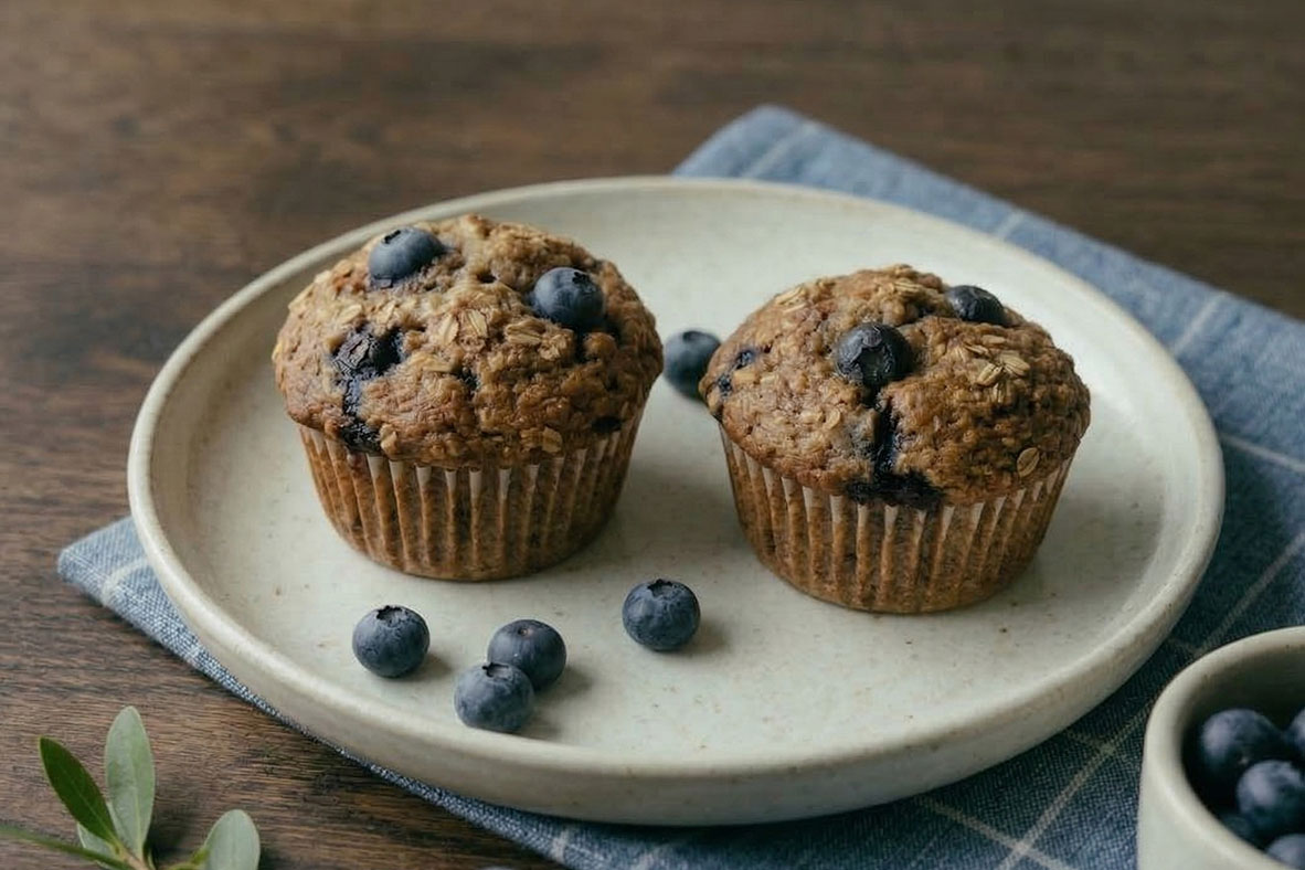 Muffins au son et aux bleuets