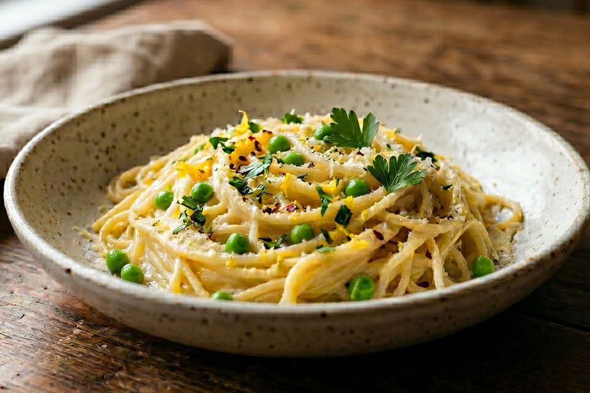 Pâtes au citron et au fromage Ricotta