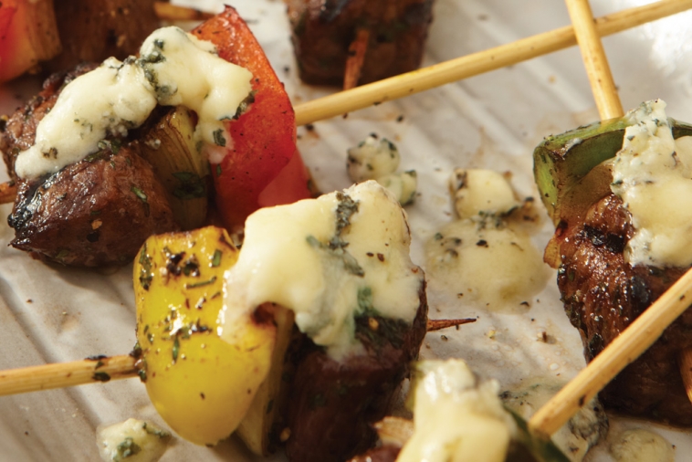 Brochettes au boeuf et au fromage Bleu