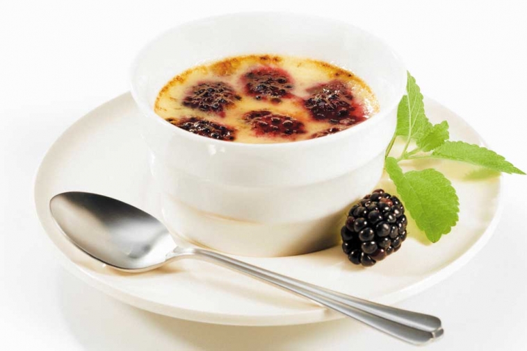 Crème brûlée aux mûres