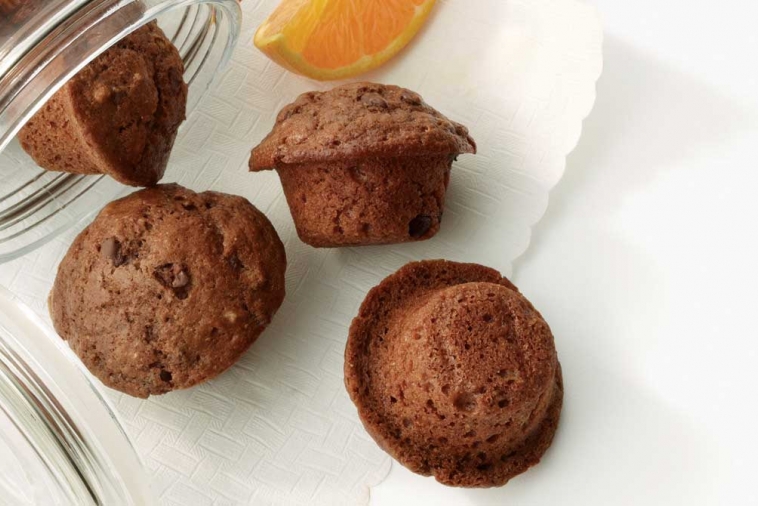 Muffins miniatures à l’orange et au chocolat noir