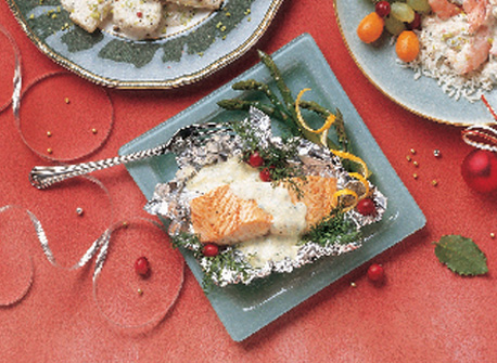 Filet de saumon au four, sauce à la coriandre