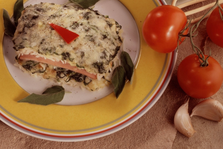 Riz et jambon à la florentine