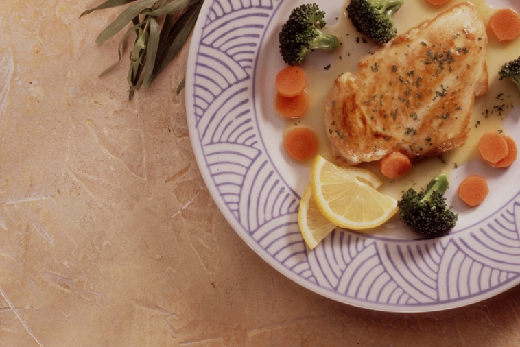 Poulet glacé au beurre