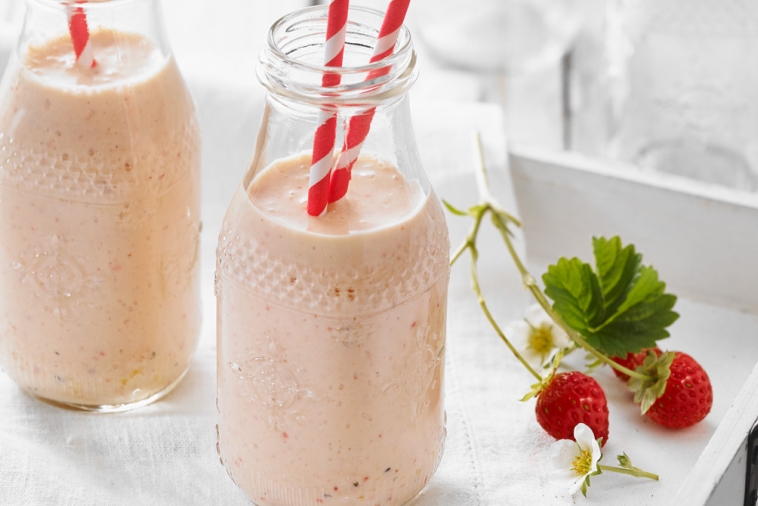 Lait frappé mangue et fraises