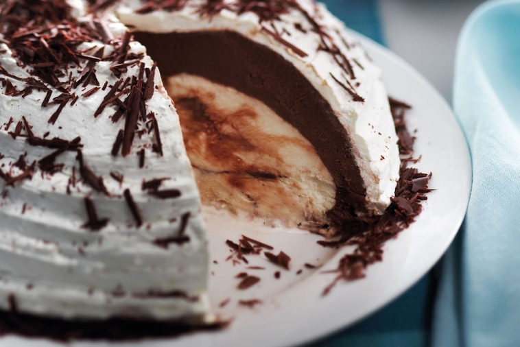 Bombe marbrée au chocolat