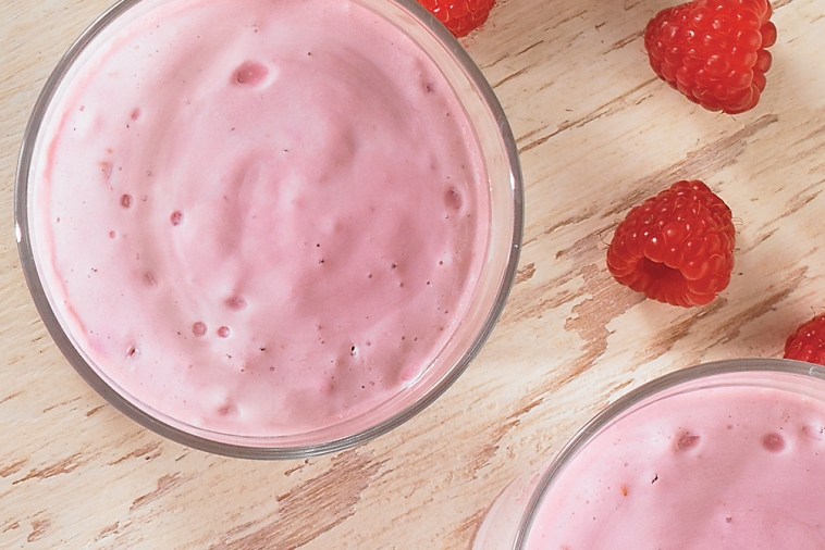 Yogourt frappé aux framboises et à la Ricotta