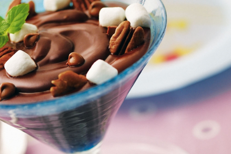 Crèmes-desserts « rochers » au chocolat