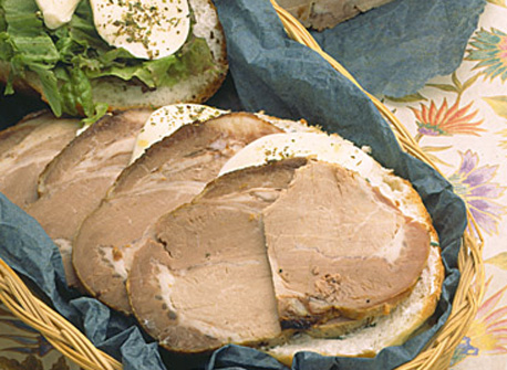 Rôti de porc froid en tartine et Bocconcini