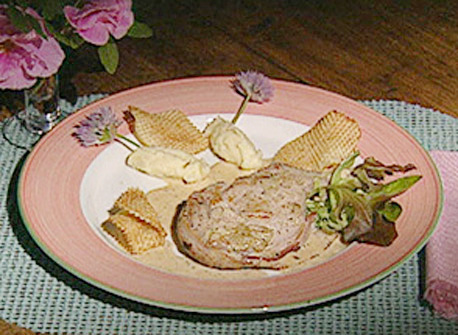 Suprême de poulet au sabayon d'épinard
