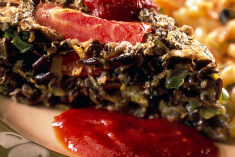 Tarte au riz sauvage et aux oeufs