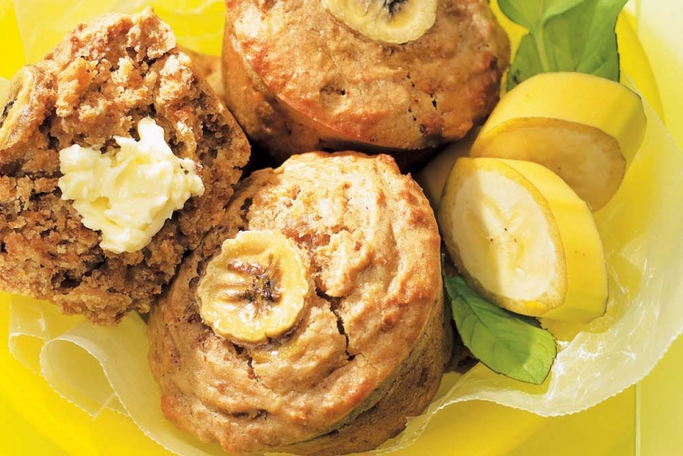 Savoureux muffins au beurre d'arachide et aux bananes