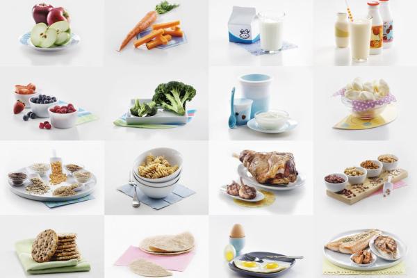 cartes avec des images d'aliments