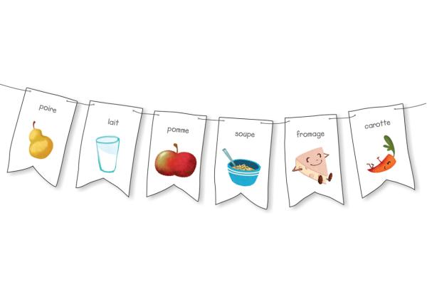 Guirlande avec images d’aliments
