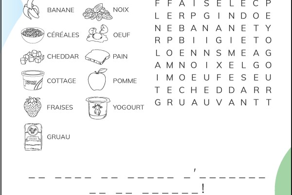Le déjeuner en mots cachés