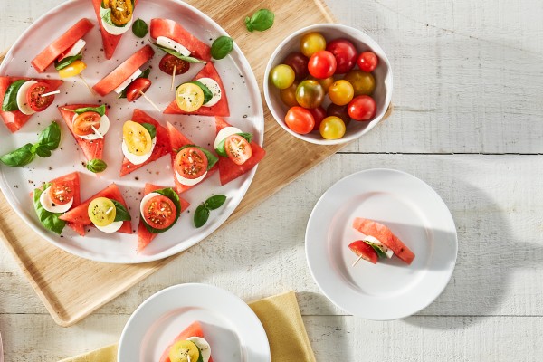 collation caprese tomate et melon