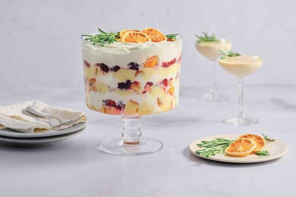 Cranberry and Mandarin Cream Trifle