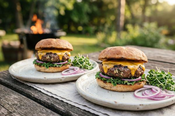 Hamburger d'agneau au cheddar