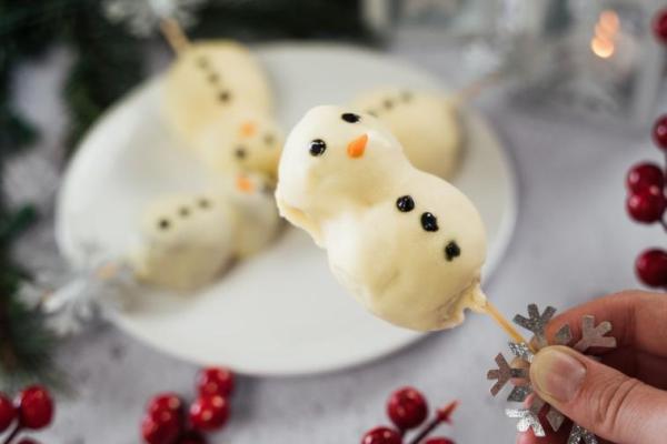 Cake Pops bonhommes de neige sans cuisson