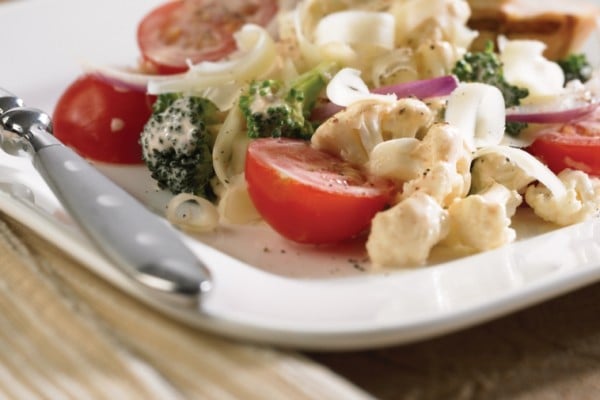 crunchy cauliflower salad with cheddar