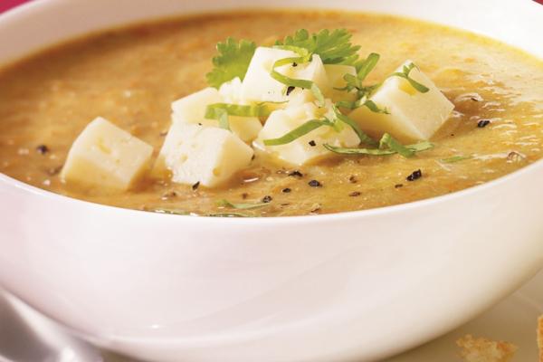 curried lentil soup with havarti