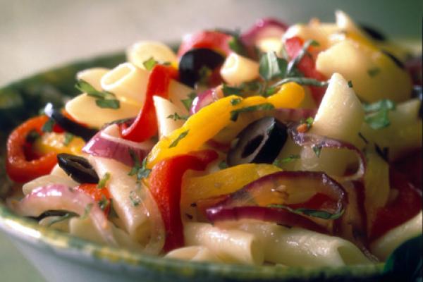 garlic penne with grilled pepper