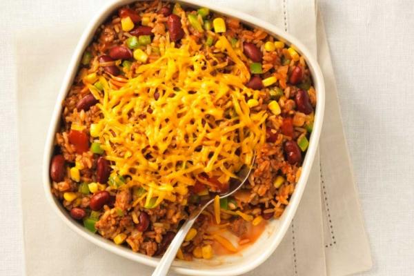mexican rice with cheddar