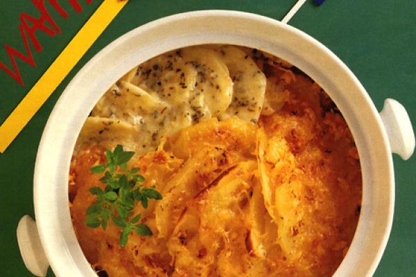 scalloped potatoes with cheese and herbs