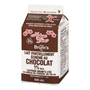 Brum's Dairy Lait partiellement écrémé au chocolat 1% M.G. 473ml