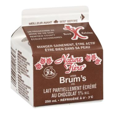 Brum's Dairy Lait partiellement écrémé au chocolat 1% M.G. 237ml
