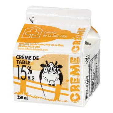 Laiterie de La Baie Crème de table 15% M.G. 500ml