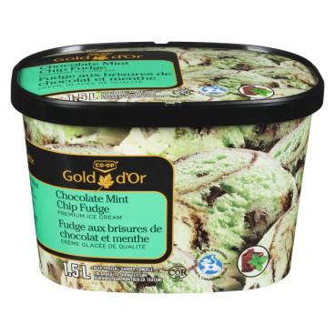 CO-OP Gold Mint, Fudge & Chocolatey Chunks Ice Cream 1.5L