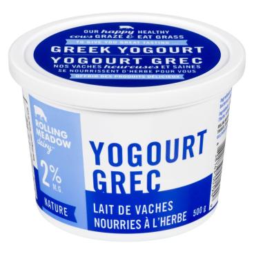 Rolling Meadow Yogourt grec nature nourries à l'herbe 2% M.G. 500g