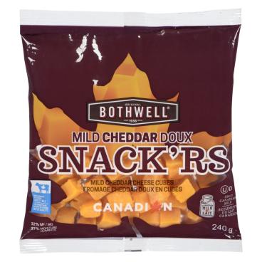 Bothwell Cheese Coloured Mild Cheddar Snack'rs Cheese Cubes 240g