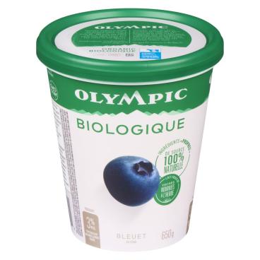 Olympic Yogourt biologique bleuet de type balkan 3% M.G. 650g