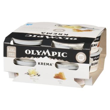 Olympic Krema Yogourt de type balkan vanille miel 9% M.G. 8x100g