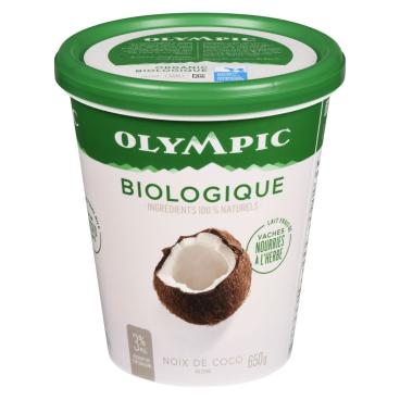 Olympic Yogourt biologique noix de coco de type balkan 3% M.G. 650g