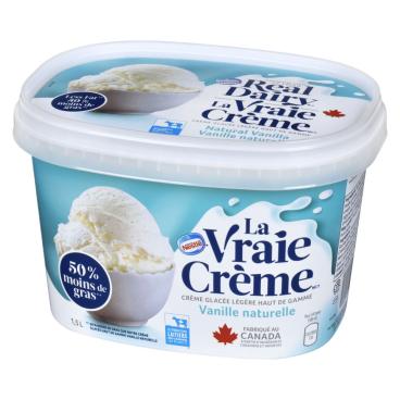 La Vraie Crème Crème glacée légère haut de gamme vanille naturelle 1.5L