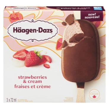 Häagen-Dazs Strawberries & Cream Ice Cream Bars 3x72ml
