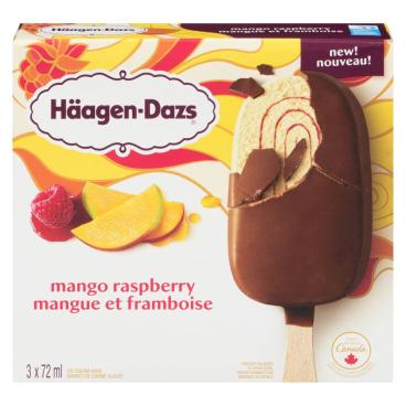Häagen-Dazs Mango Raspberry Ice Cream Bars 3x72ml