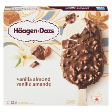 Häagen-Dazs Vanilla Almond Ice Cream Bars 3x88ml