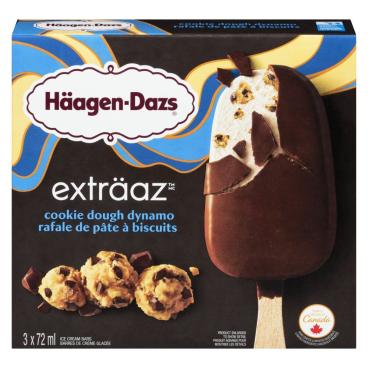 Häagen-Dazs Cookie Dough Dynamo Ice Cream Bars 3x72ml