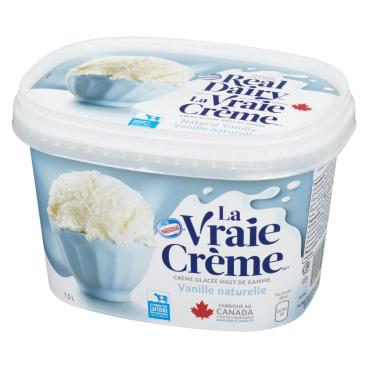 La Vraie Crème Crème glacée haut de gamme vanille naturelle 1.5L